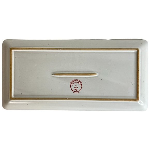 Peppermint & Pine Gnome Christmas Tree Serving Tray 12 IN Rectangle Green Pink - Picture 4 of 6